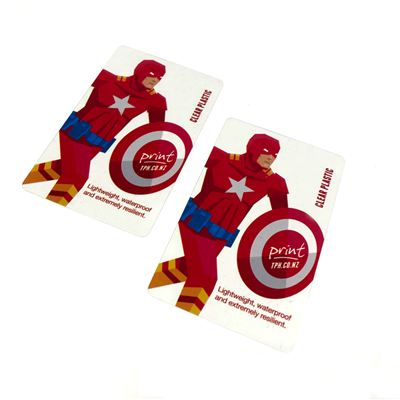 Clear plastic Business Cards