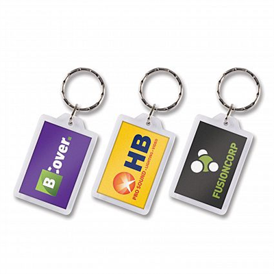 Keyrings Plastic lens key rings Square or Rectangle