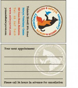 Selwyn Vet Clinic Business card