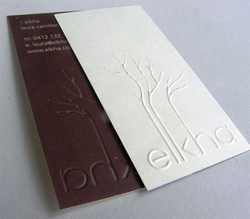 Business card emboss