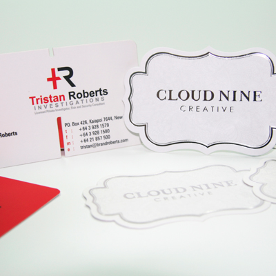 Diecut foiled business cards